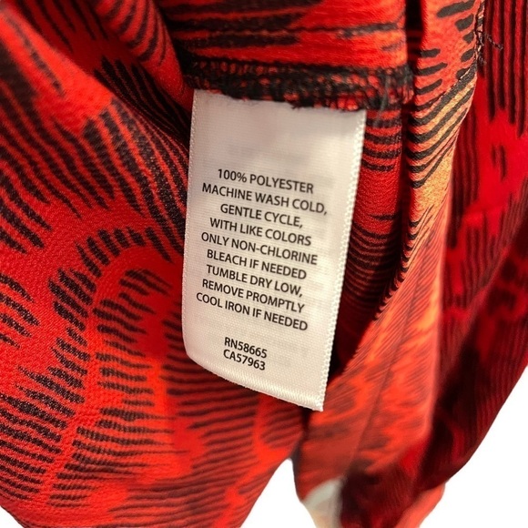 Open Edit Open Back Long Sleeve Satin Mini Dress Red Bloom Animal Camo Large New - Picture 5 of 7